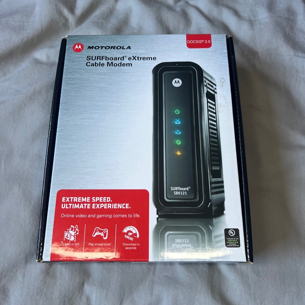 Motorola SURFboard Extreme Cable Modem DOCSIS 30 SB6121 Black‎ Open Box